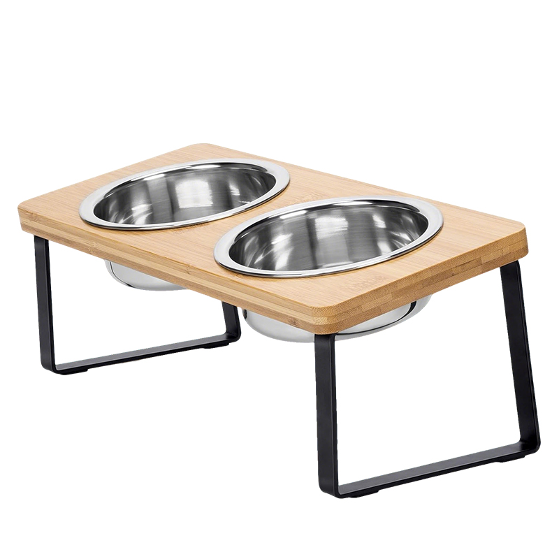 WOODEN CAT DOG FEEDER -005