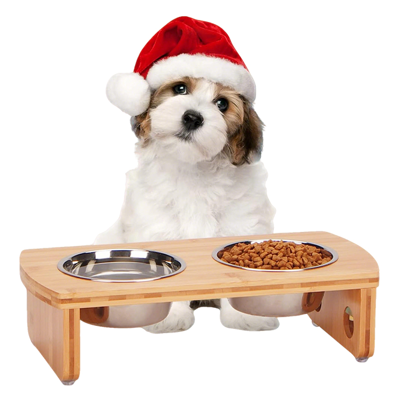 WOODEN CAT DOG FEEDER-004