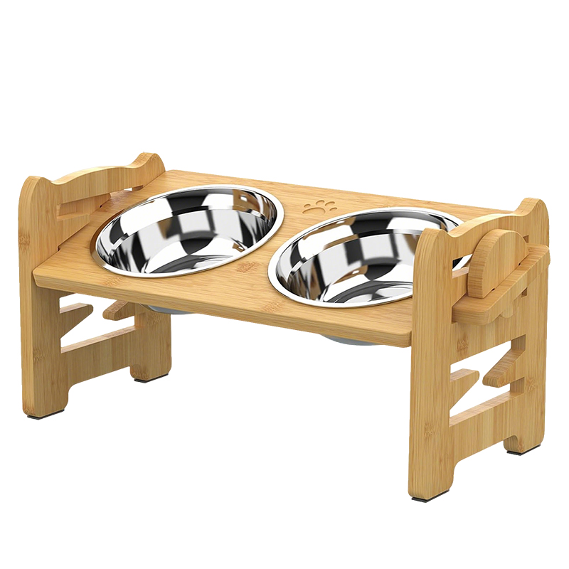 WOODEN CAT DOG FEEDER-002