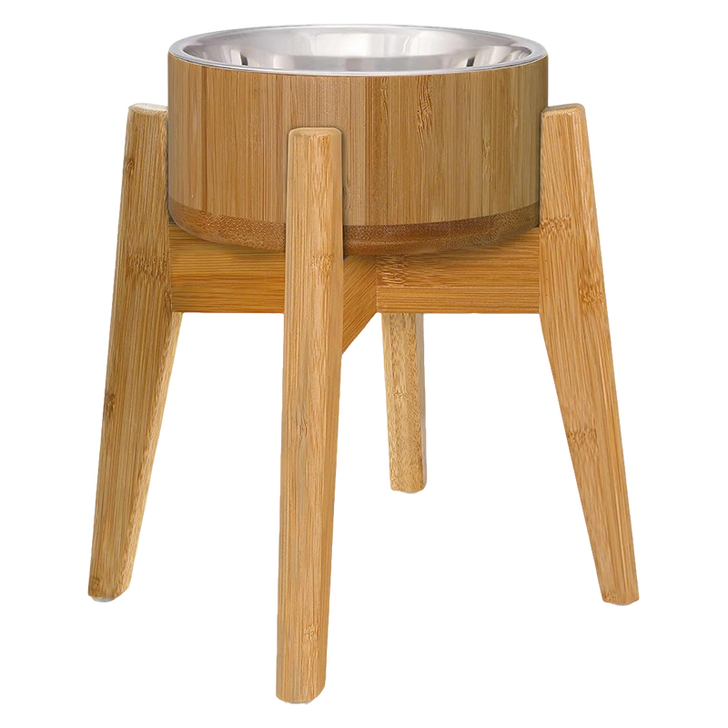 WOODEN CAT DOG FEEDER-012