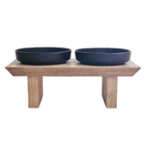 WOODEN CAT DOG FEEDER -017