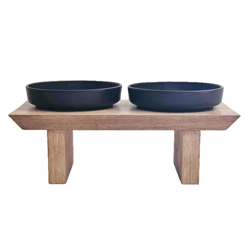 WOODEN CAT DOG FEEDER -017