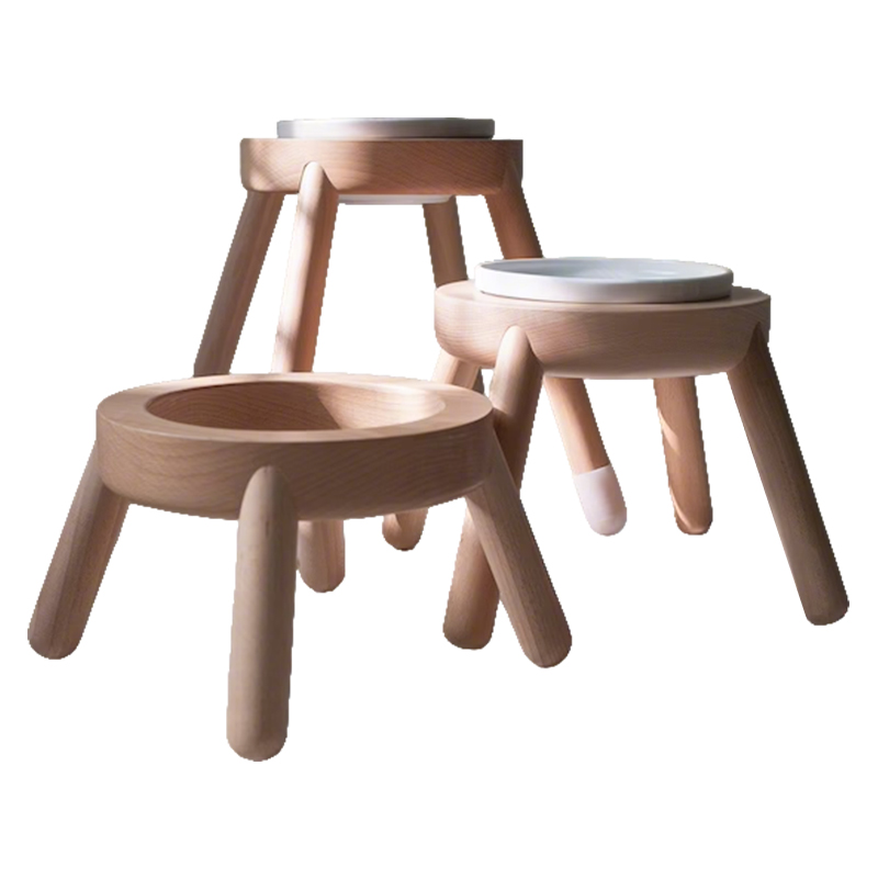 WOODEN CAT DOG FEEDER-020