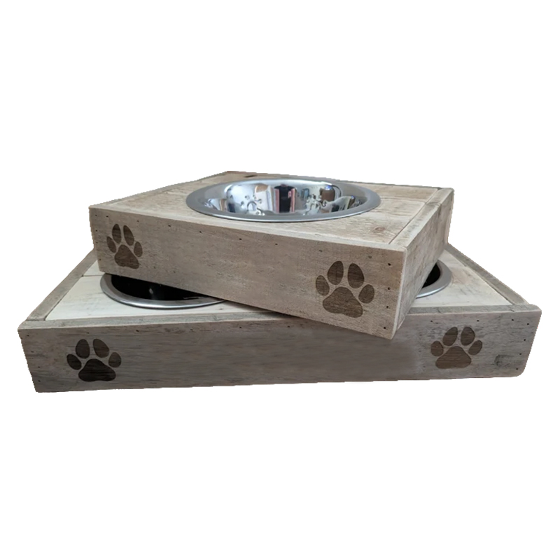 WOODEN CAT DOG FEEDER-019