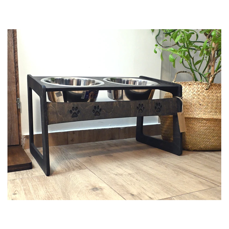 WOODEN CAT DOG FEEDER -031