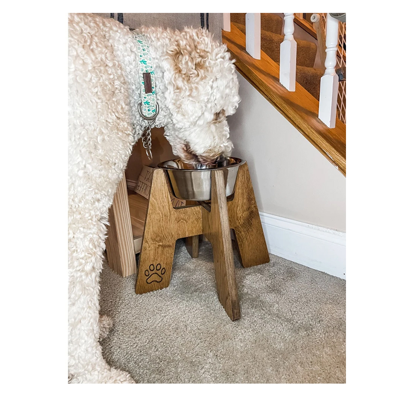 WOODEN CAT DOG FEEDER -029