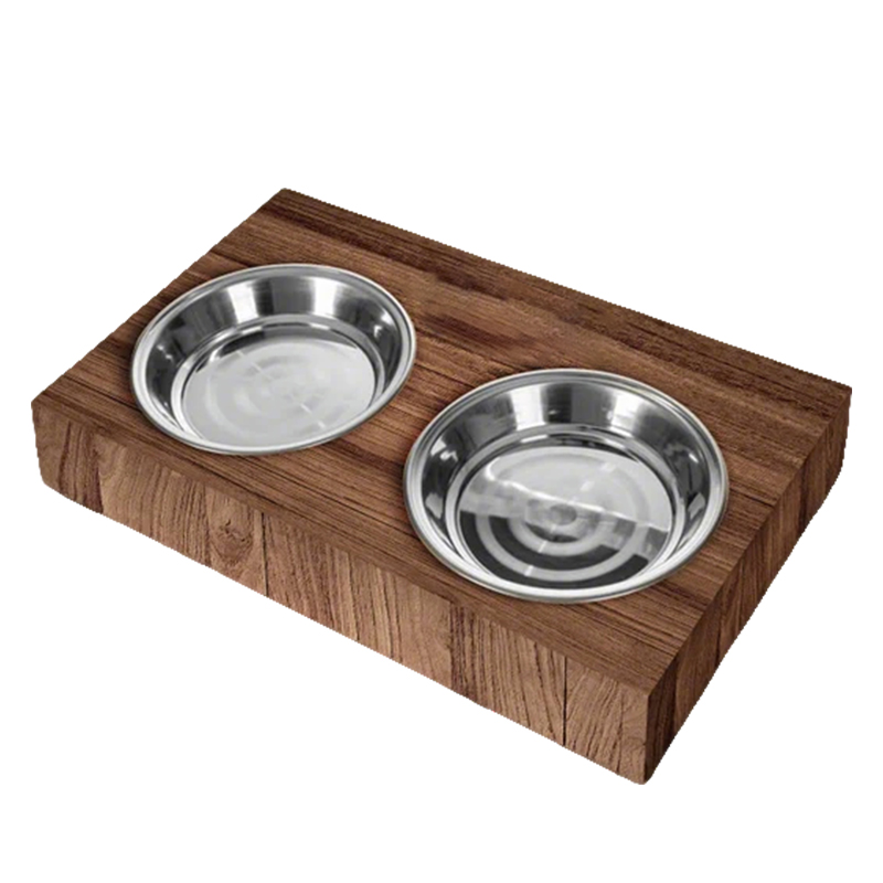 WOODEN CAT DOG FEEDER-026