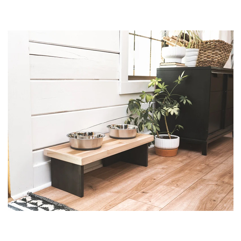 WOODEN CAT DOG FEEDER -033